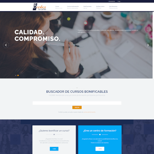 Web Bonifica tu curso: cursos bonificables en FUNDAE